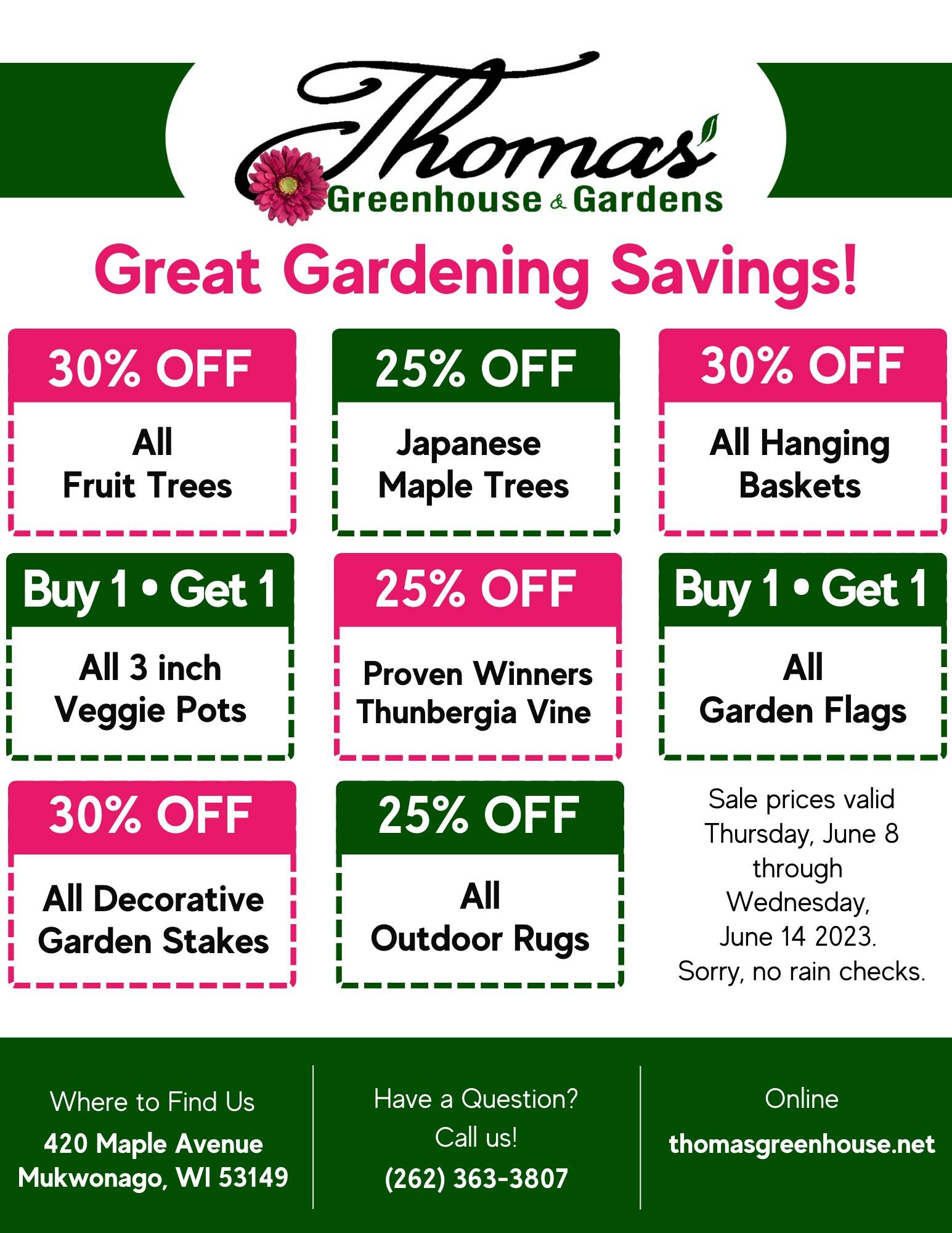 Customized Thomas - Thomas Greenhouse + Gardens Weekly Specials 9 • Thomas Greenhouse & Gardens thomas greenhouse sale