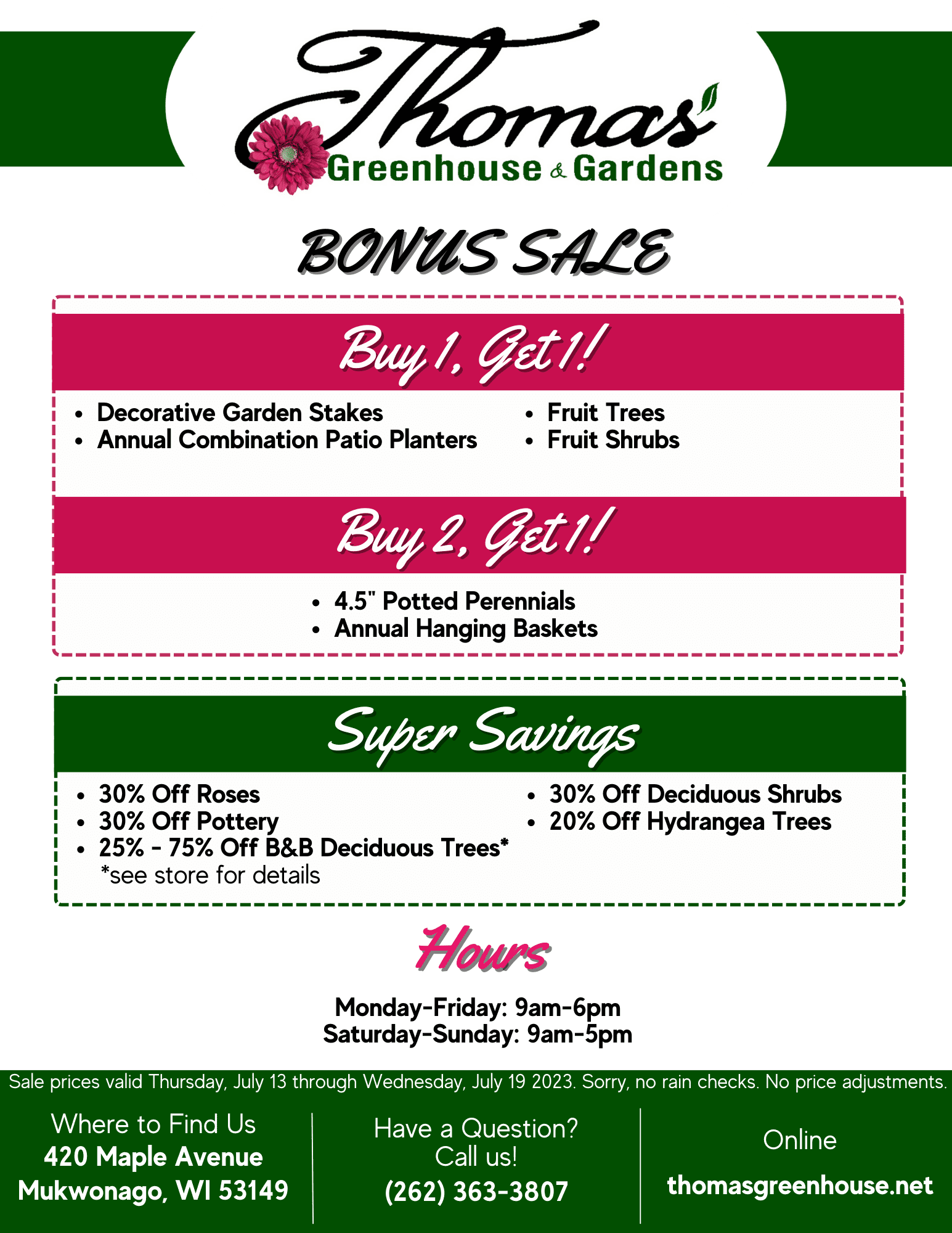 r1 Bonus Sale • Thomas Greenhouse & Gardens Thomas Greenhouse Sale Bonus