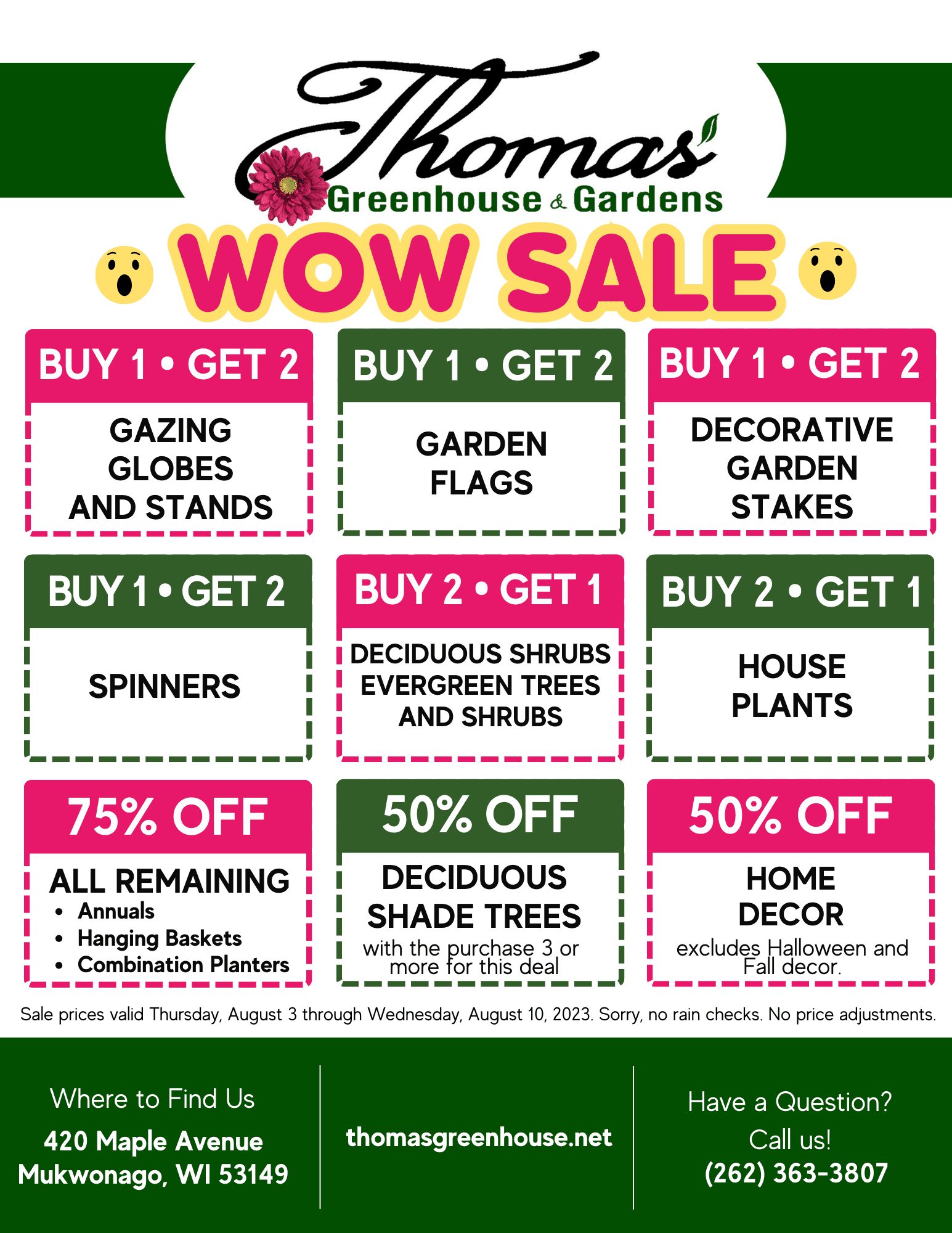 Thomas WOW Sale • Thomas Greenhouse & Gardens Thomas Greenhouse & Gardens Sale